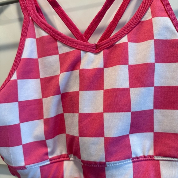 Pink Checkered Women’s Medium Workout Top - Picture 2 of 5